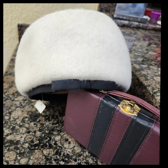 Vintage Pill Box Off White Hat by Don Anderson● - Picture 2 of 7